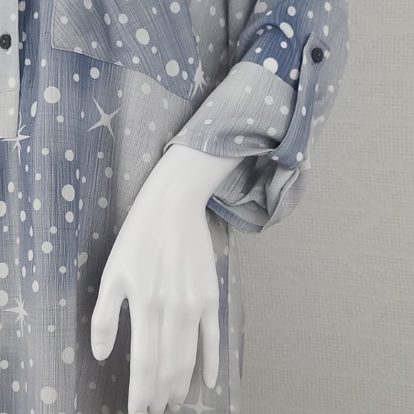 FLORYDAY Heart & Star Print Button Up Top - Picture 5 of 13